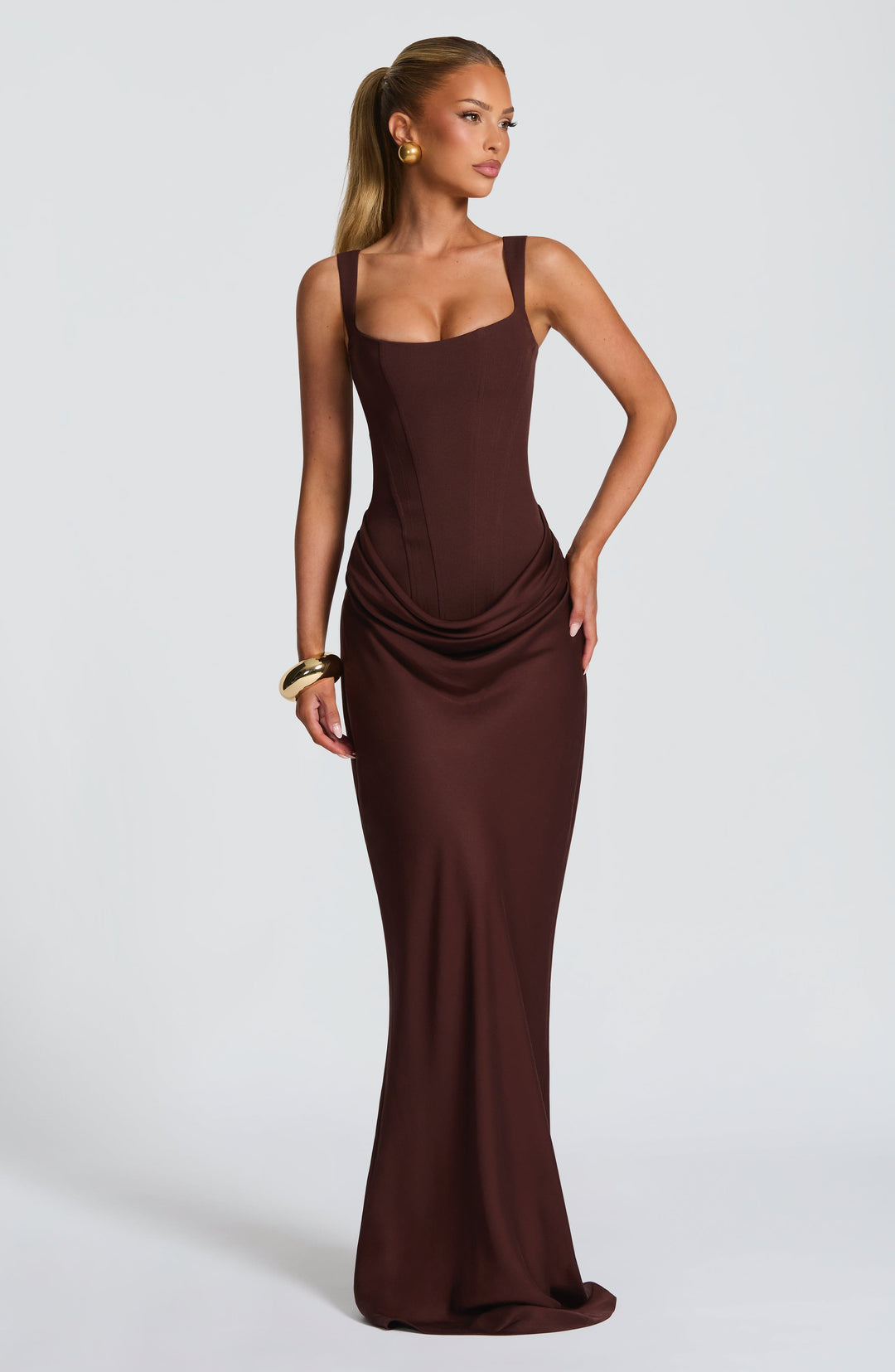 Bodycon Maxi Dress for Women – Stretch Fitted Long Dress for Evening and Special Events