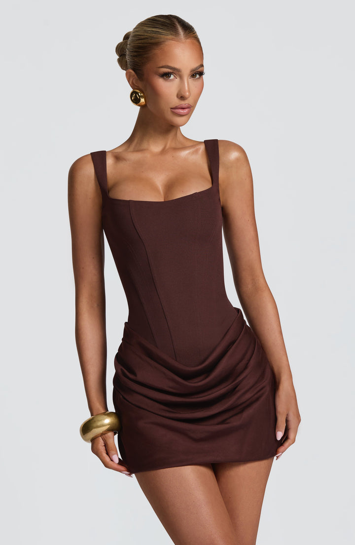 Square Neck Bodycon Mini Dress for Women – Elegant Fitted Party Dress