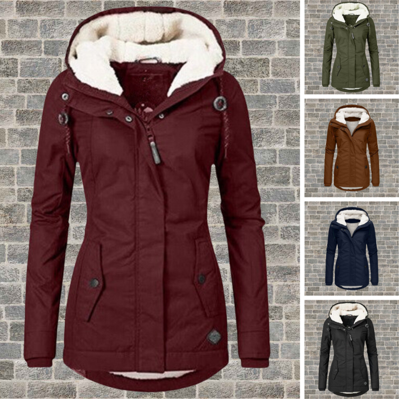 Women’s Long Waterproof Winter Coat with Hood – Warm Insulated Rain Resistant Jacket