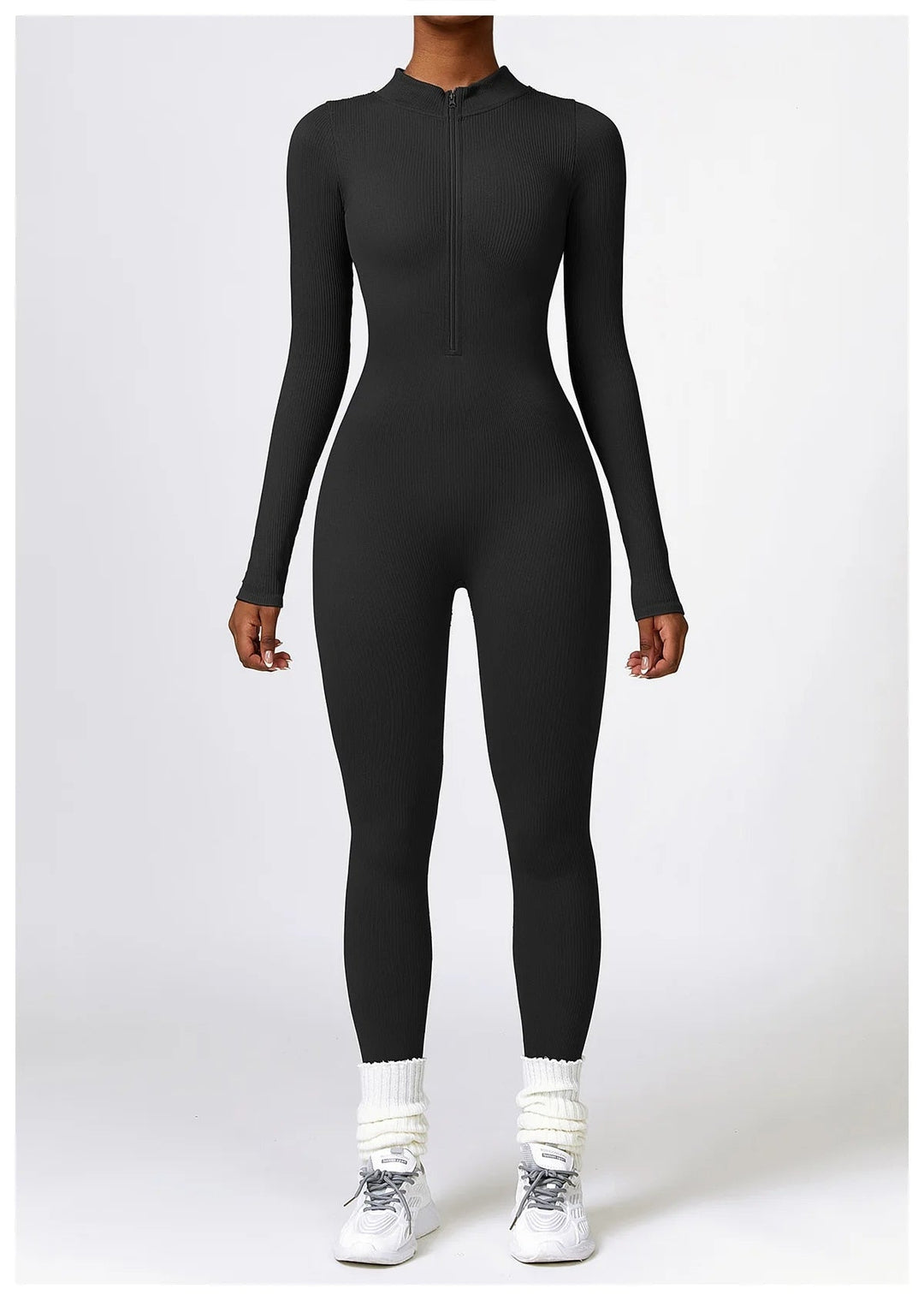 Zip Up Jumpsuit Long Sleeve - Siopie