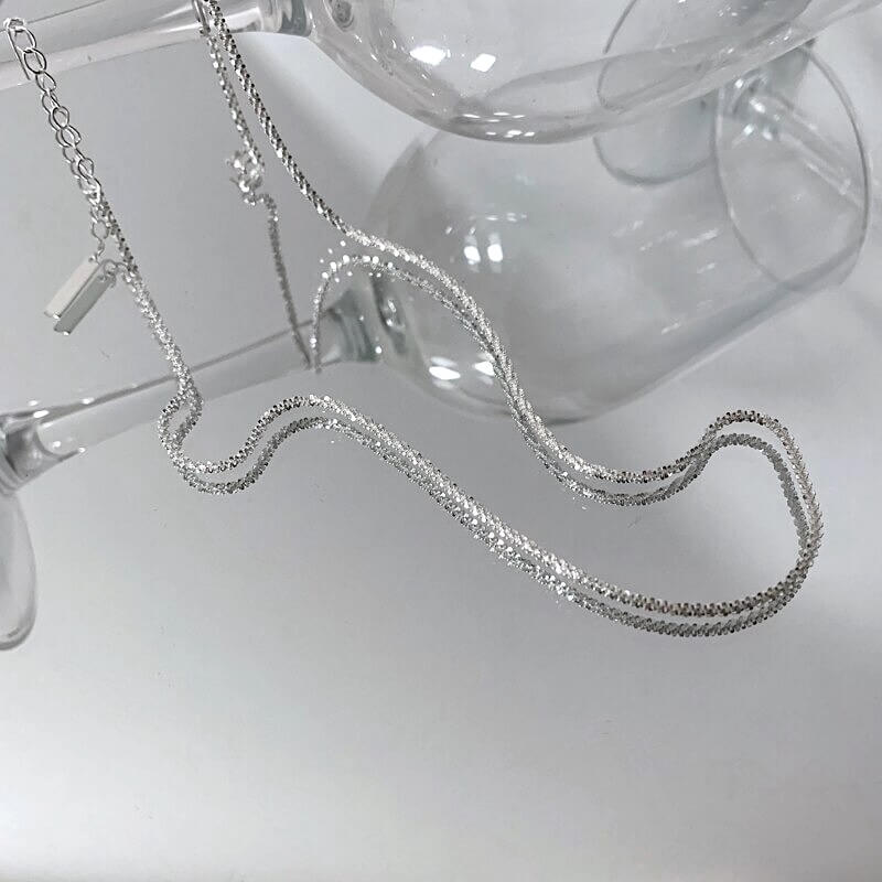 Liora Sterling Silver Sparkling Necklace – Elegant 45cm Length