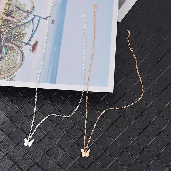 Liora Gold Butterfly Pendant Necklace – 14K Plated Elegant Charm